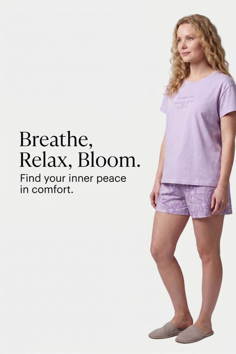 Sweet Dreams Typographic Printed Short Set - Cosmic Purple — image 5